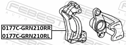 0177CGRN210RR Febest Скоба гальмівного заднього супорта