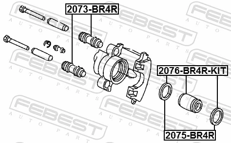 2075BR4R Febest Поршень супорта гальмівного, заднього