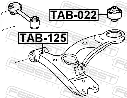 TAB125 Febest Сайлентблок переднього нижнього важеля