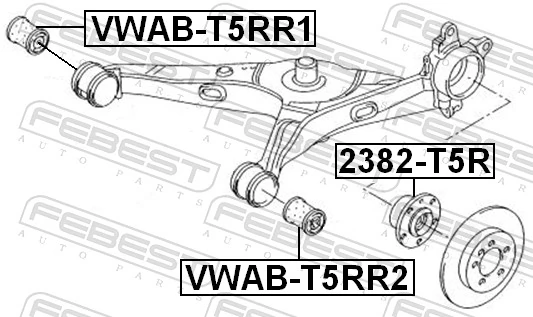 VWABT5RR2 Febest Сайлентблок задньої тяги