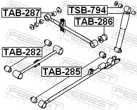 TSB794 Febest Сайлентблок амортизатора заднього