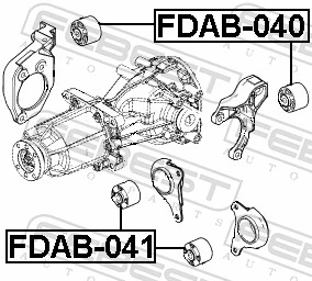 FDAB040 Febest Сайлентблок балки моста