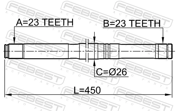 0212QG16LH Febest Привід лівий