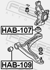 HAB109 Febest Сайлентблок переднього нижнього важеля