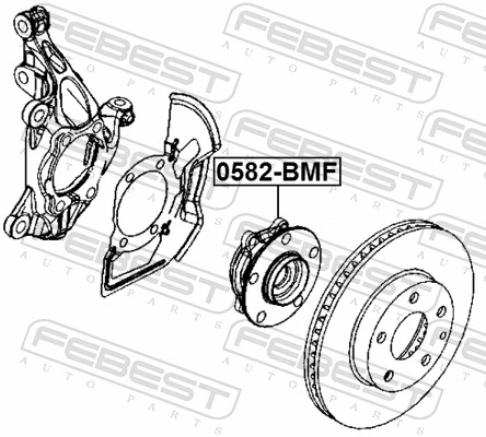 0582BMF Febest Маточина (передня)
