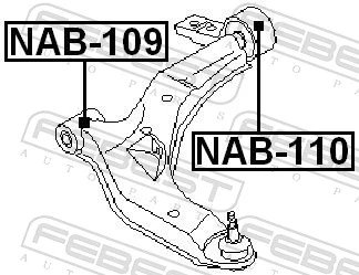 NAB109 Febest Сайлентблок переднього нижнього важеля