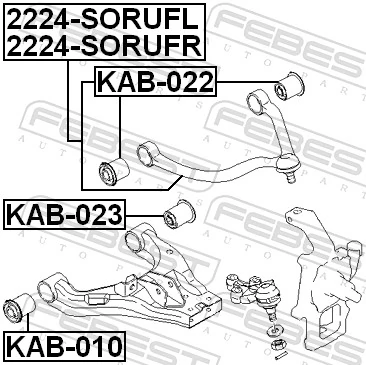 KAB023 Febest Сайлентблок переднього нижнього важеля