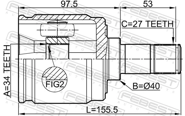 Шарнір кутових швидкостей передній лівий Posterparts BB6702 ціна, від 34.10 USD