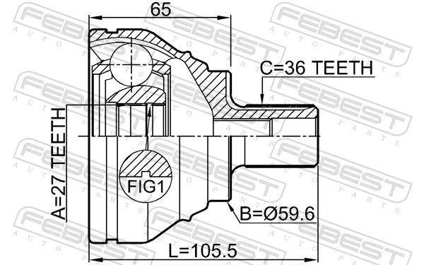 1710Q3 Febest Граната зовнішня