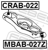 CRAB022 Febest Сайлентблок задньої тяги