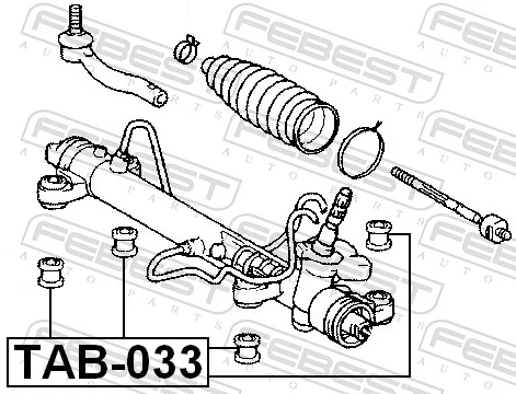TAB033 Febest Сайлентблок кріплення рульової рейки