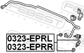 0323EPRR Febest Стійка стабілізатора, заднього, права