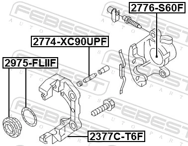 2377CT6F Febest Скоба гальмівного супорта переднього