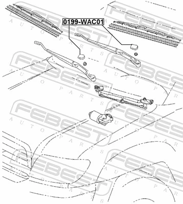 0199WAC01 Febest Заглушка гайки кріплення повідка переднього двірника