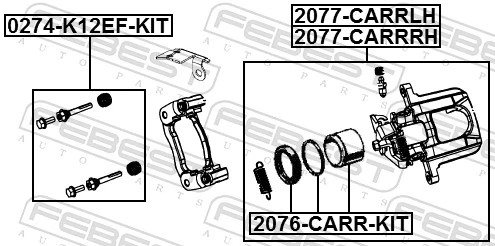 2076CARRKIT Febest Ремкомплект заднього гальмівного супорта