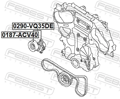0290VQ35DE Febest Натяжна планка поліклинового ременя