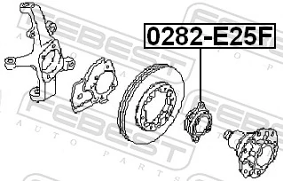 0282E25F Febest Підшипник маточини передньої