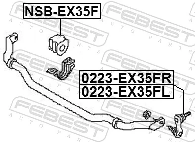 NSBEX35F Febest Втулка стабілізатора переднього