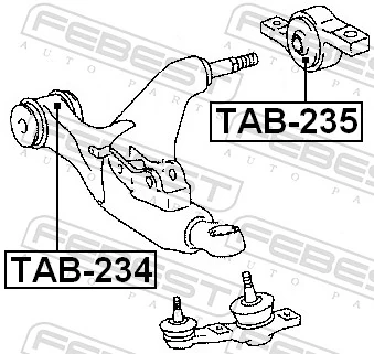 TAB234 Febest Сайлентблок переднього нижнього важеля