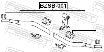 BZSB001 Febest Втулка стабілізатора переднього, комплект