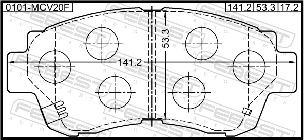 0101MCV20F Febest Передні гальмівні колодки