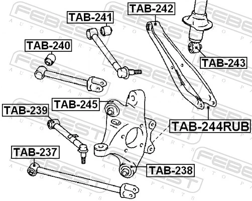 TAB244RUB Febest Сайлентблок задньої підвіски