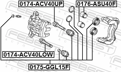 0175GGL15F Febest Ремкомплект гальмівної системи