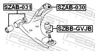 SZAB031 Febest Сайлентблок переднього нижнього важеля