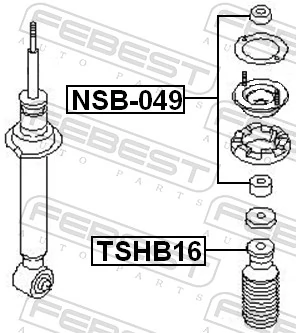 NSB049 Febest Втулка амортизатора заднього