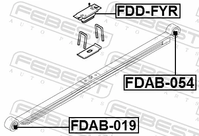 FDAB054 Febest Сайлентблок ресори, задній