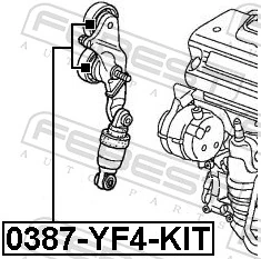 0387YF4KIT Febest Натяжна планка поліклинового ременя