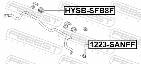 HYSBSFB8F Febest Втулка стабілізатора переднього