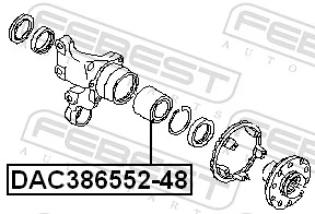 DAC38655248 Febest Підшипник ступиці задньої
