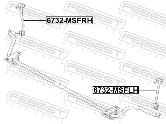 6723MSFLH Febest Стійка стабілізатора, переднього, ліва