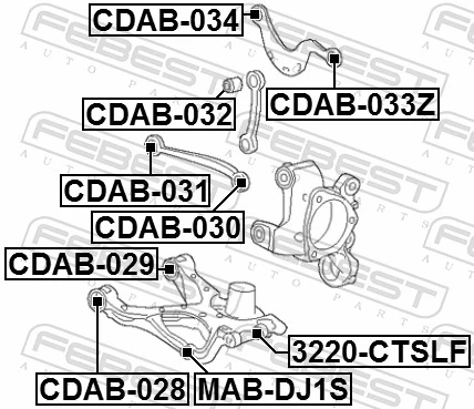 CDAB033Z Febest Сайлентблок верхнього важеля