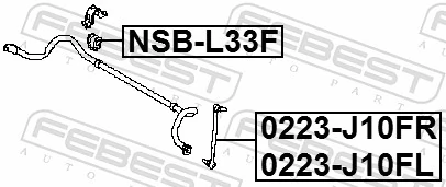 NSBL33F Febest Втулка стабілізатора переднього