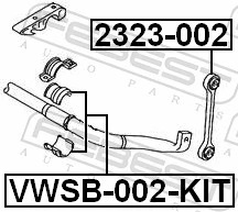 VWSB002KIT Febest Втулка стабілізатора переднього
