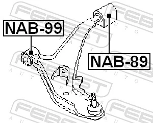 NAB89 Febest Сайлентблок переднього нижнього важеля