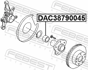 DAC38790045 Febest Підшипник ступиці задньої