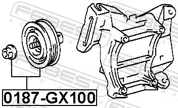 0187GX100 Febest Ролик натяжителя ременя агрегатів
