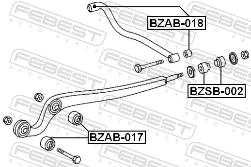 BZAB017 Febest Сайлентблок переднього нижнього важеля