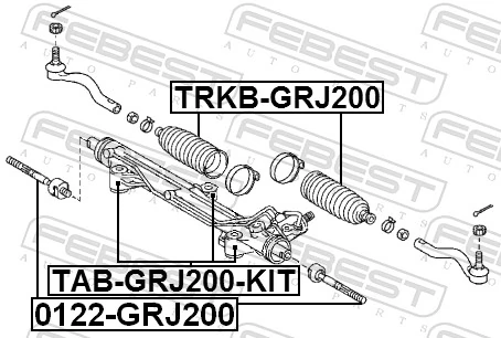 TABGRJ200KIT Febest Сайлентблок кріплення рульової рейки