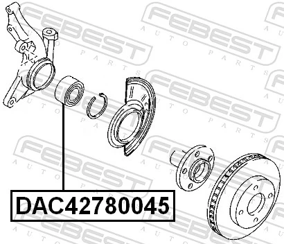DAC42780045 Febest Підшипник маточини передньої