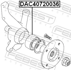 DAC40720036 Febest Підшипник маточини передньої