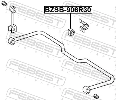 BZSB906R30 Febest Гумка заднього стабілізатора