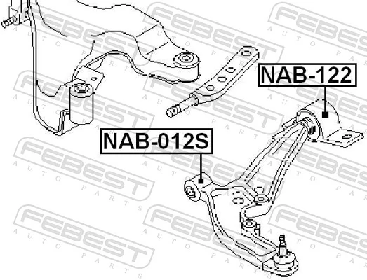 NAB122 Febest Сайлентблок переднього нижнього важеля