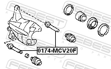 0174MCV20F Febest Напрямна супорта переднього, нижня
