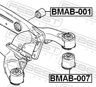 BMAB007 Febest Сайлентблок балки моста