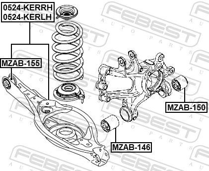 KD3528621 Mazda Сайлентблок заднього поперечного важеля, внутрішній