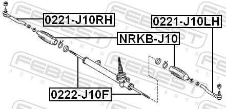 0221J10RH Febest Зовнішній наконечник рульової тяги